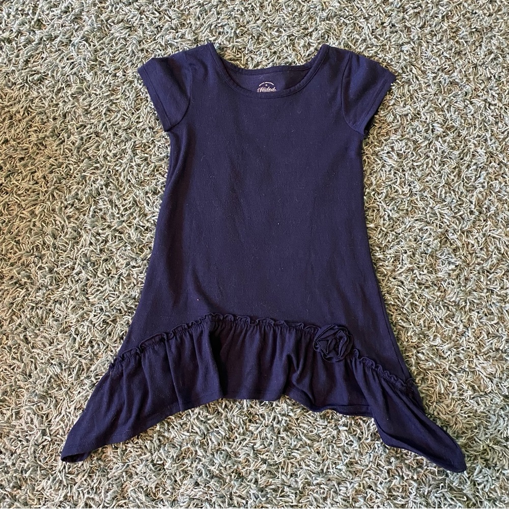Girls T-shirt Dress Navy Blue Size XS (4/5)